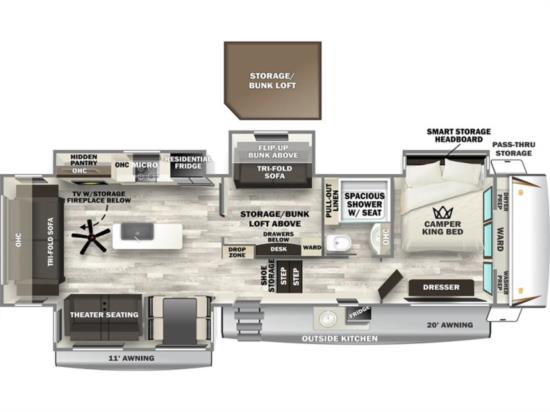 Floor Plan for Sabre Luxury Fifth Wheel